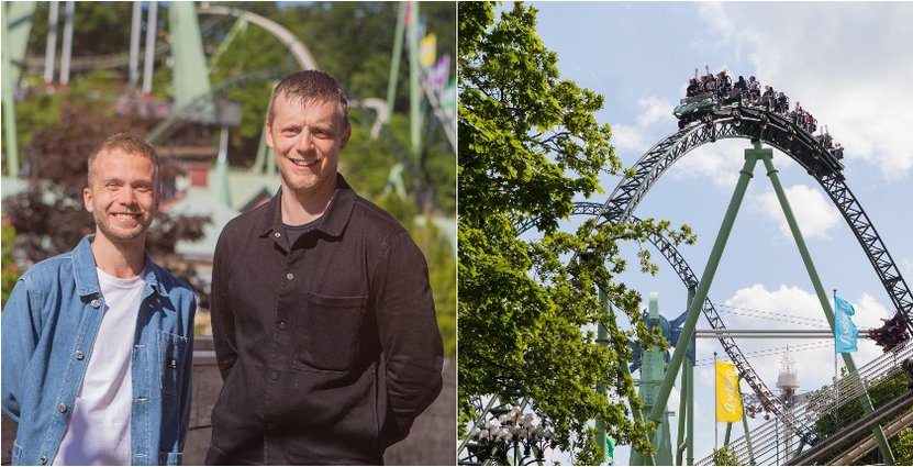 Anton Axelsson och Marcus Nylund har planerat parkunderhållningen inför firandet. 