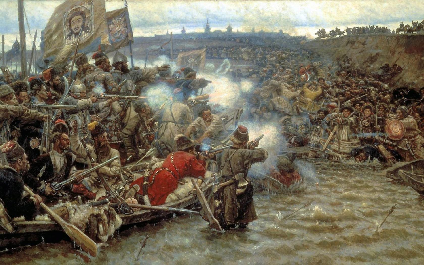 Vasily Ivanovich Surikov's painting, Conquest of Siberia.