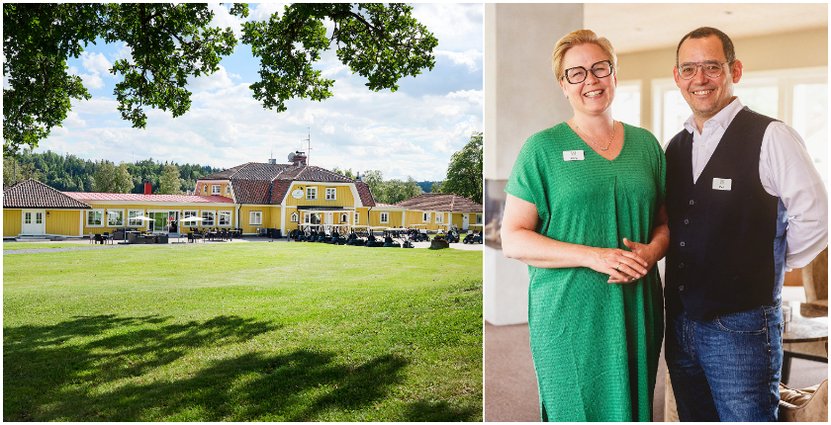 Anna och Paul Brinkmann har öppnat Wiredaholms golfbanor ovanligt tidigt i år. 