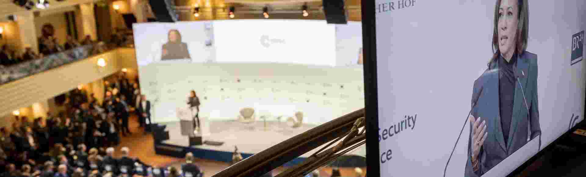 Kamala Harris addresses the Munich Security Conference.