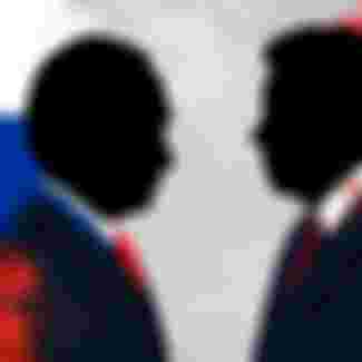 Silhouettes of Xi Jinping and Vladimir Putin.