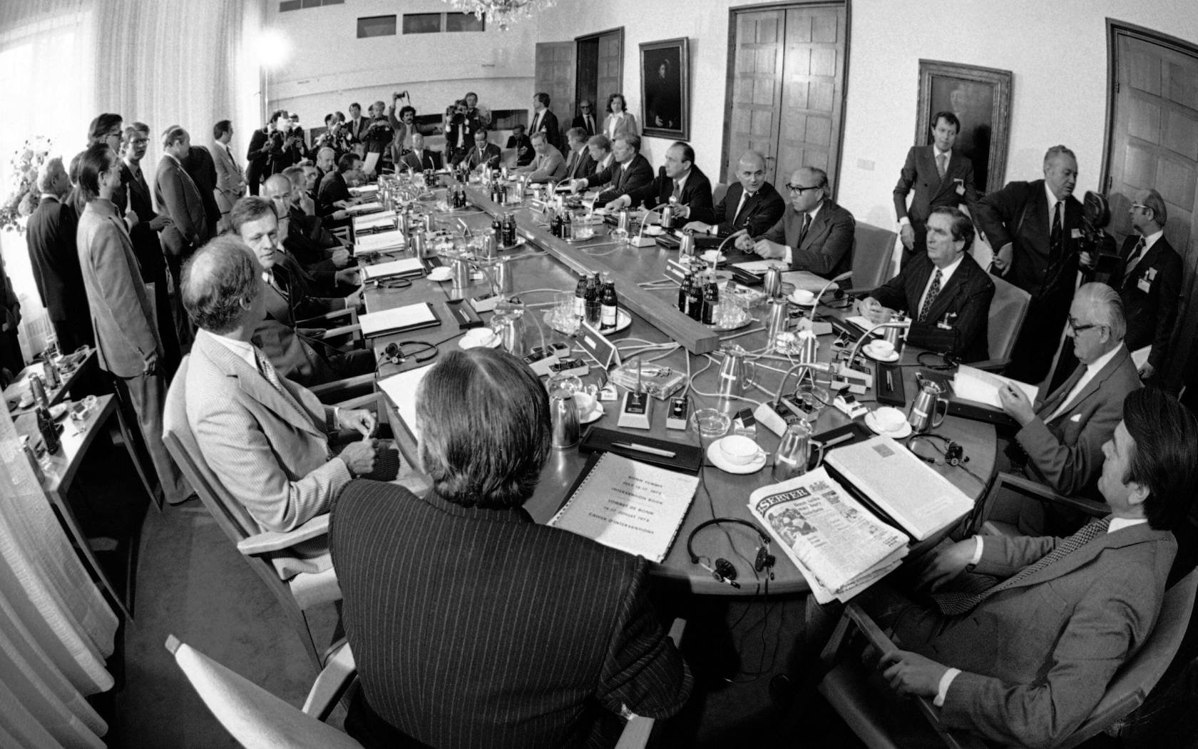 Scene from the Bonn Summit, 1978.