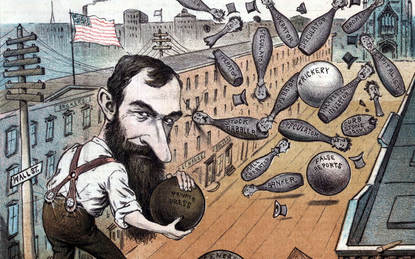 ‘Jay Gould's private bowling alley’ by Frederick Burr Opper, 1857-1937.