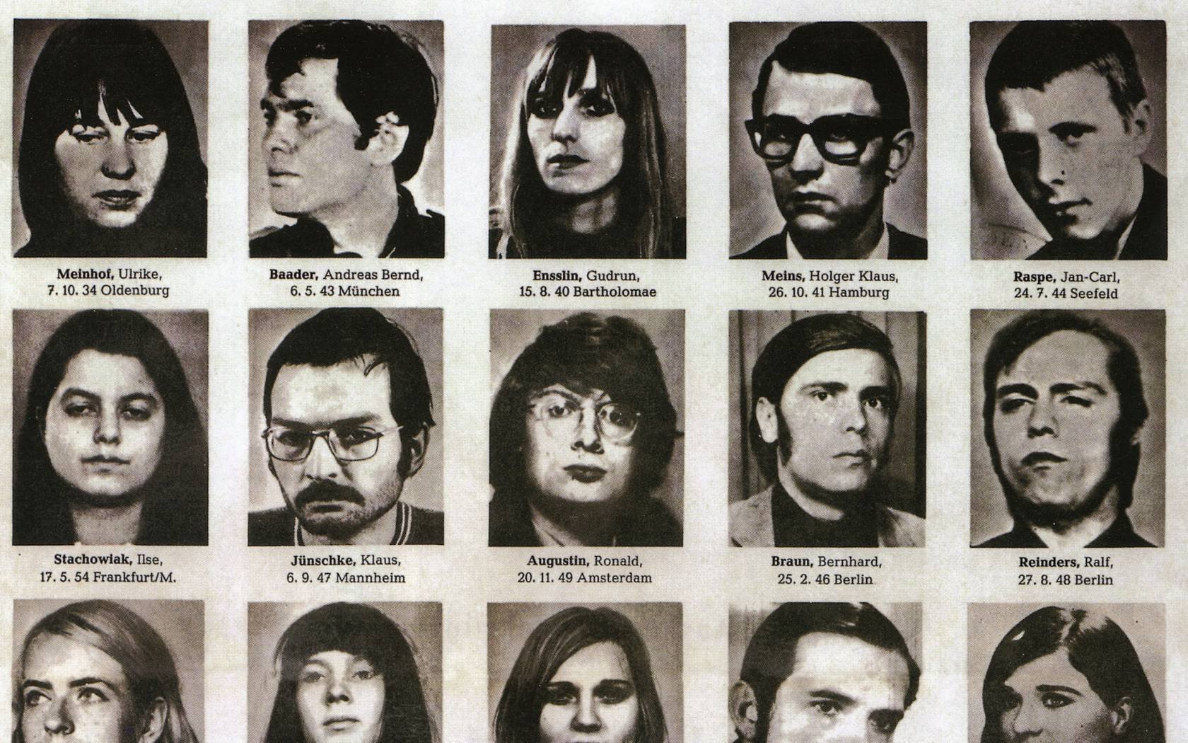 A poster of the Red Army Faction from the German Federal Criminal Office.