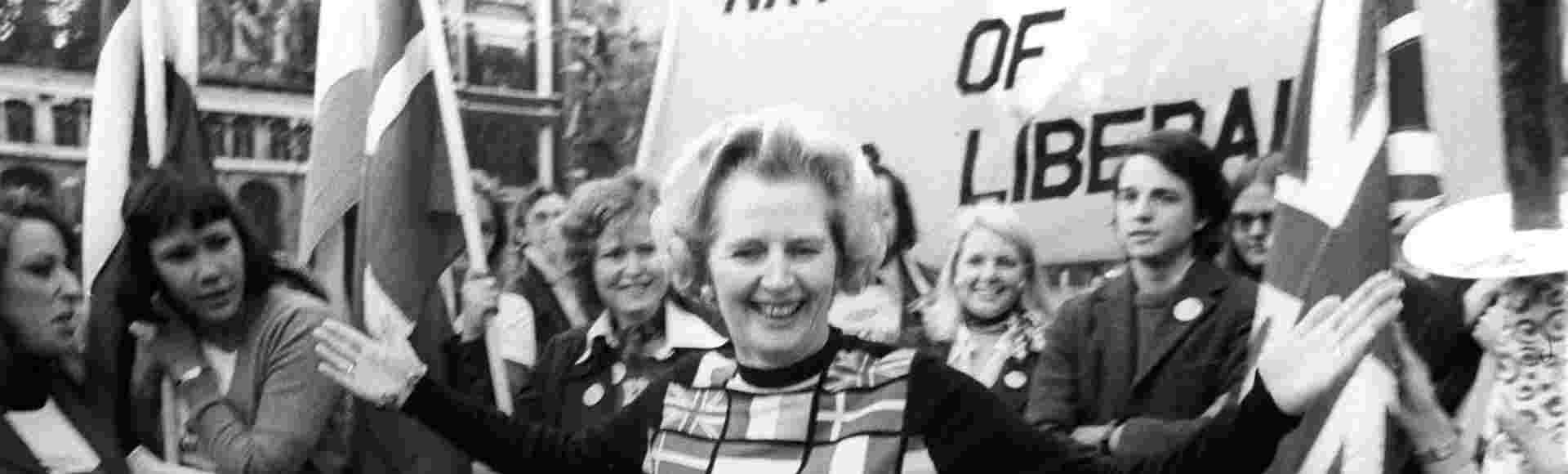Margaret Thatcher campaigns during the the Referendum on the European Community, 1975.
