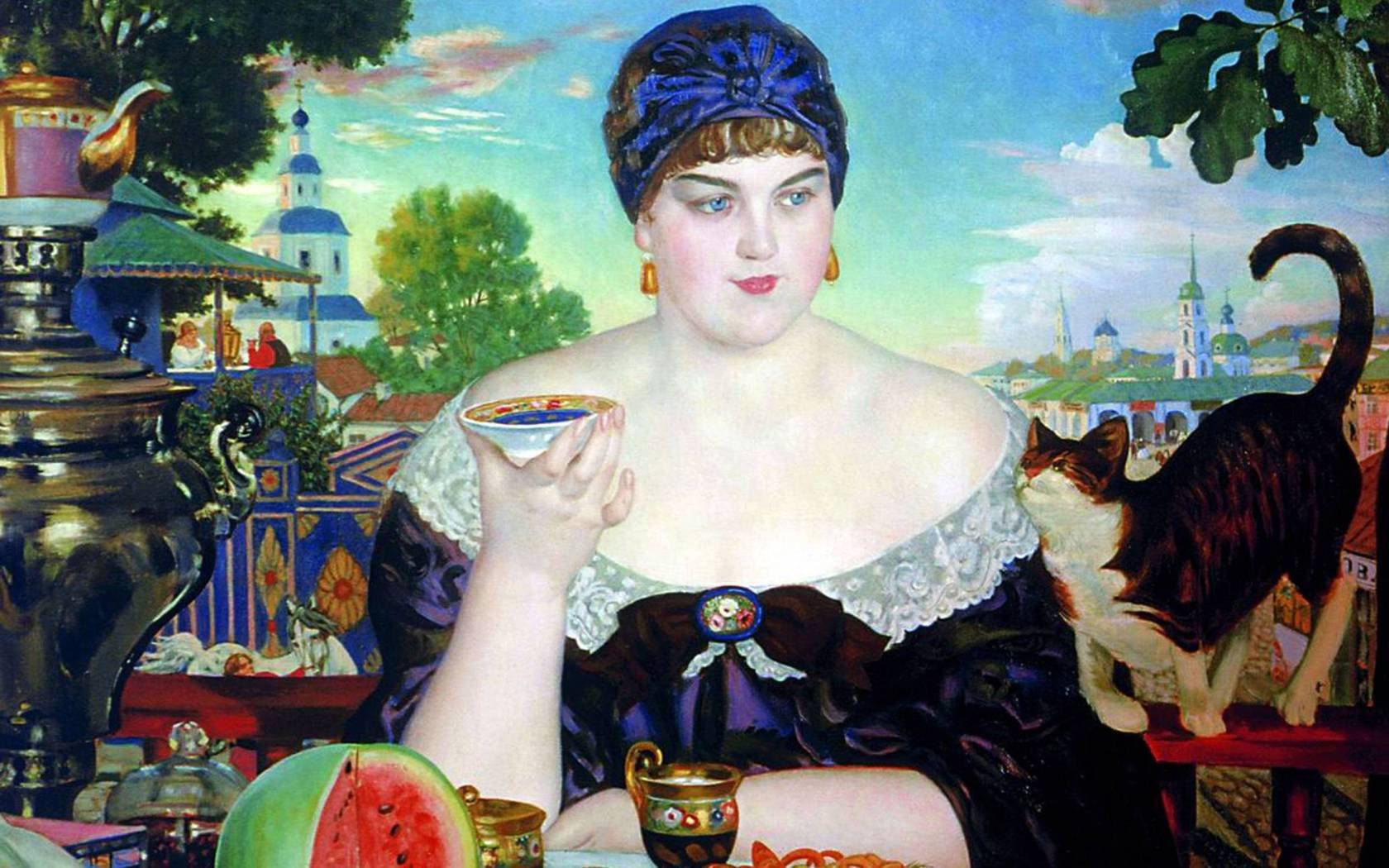 The Merchant's Wife', 1918. Oil on canvas. Boris Kustodiev (1878-1927)