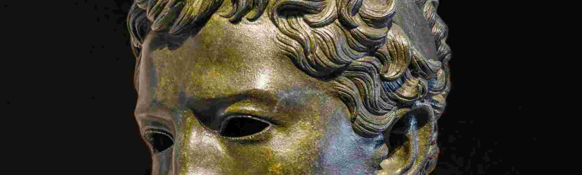A bronze portrait bust of Juba II, king of Numidia.