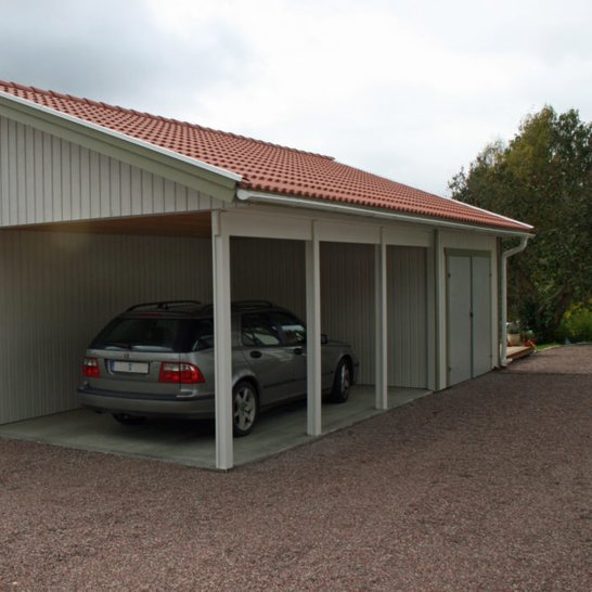 Large enclosed right carport