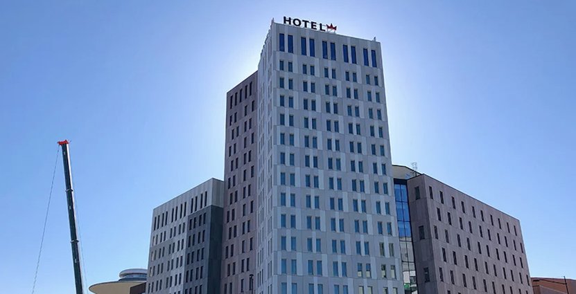 Malmö Arena Hotel, ett av de hotell vars vd:ar och hotelldirektörer står bakom debattartikeln. Foto: Pressbild