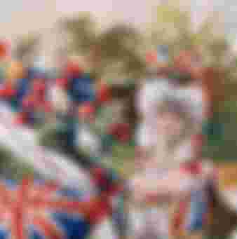First prize winner at the Covent Garden fancy dress ball in 1905, a lady dressed in an elaborate costume as the Entente Cordiale.