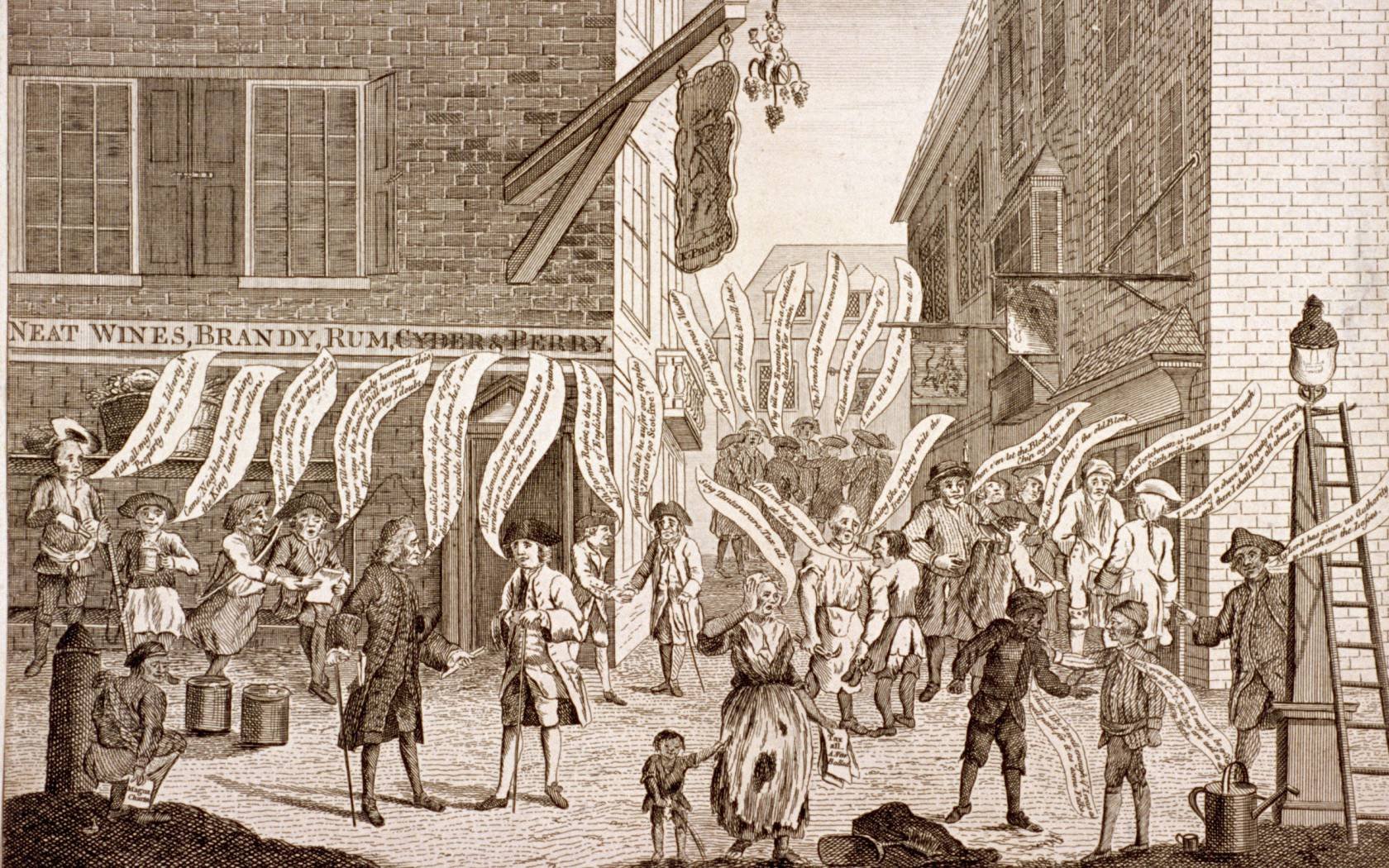 'The Politicians', a poster from 1763.