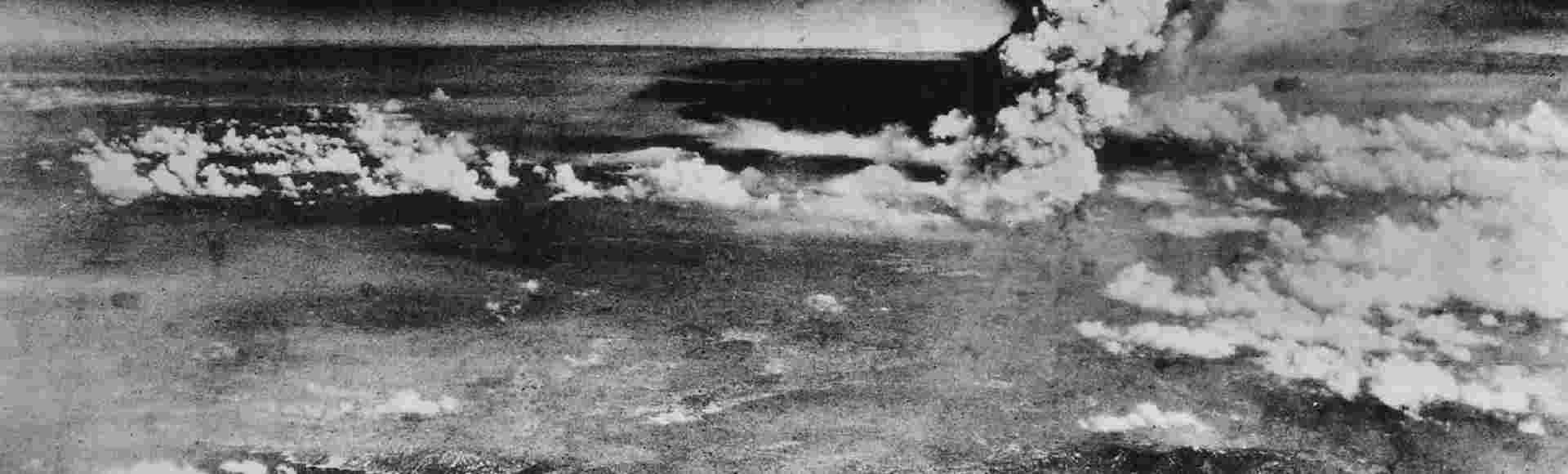 A photo released by the US Army of a huge cloud resulting from the massive fires started by " Little Boy, the atomic bomb dropped on Hiroshima, Japan.