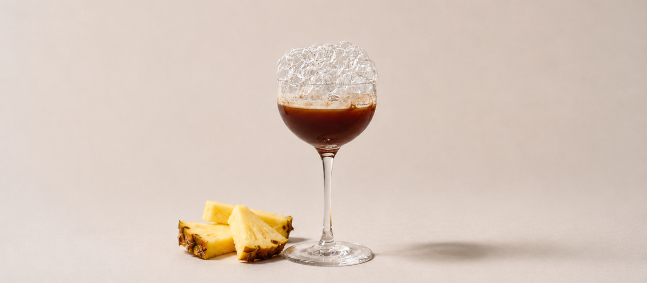 bubblig espresso med ananas