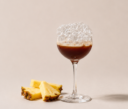 bubblig espresso med ananas