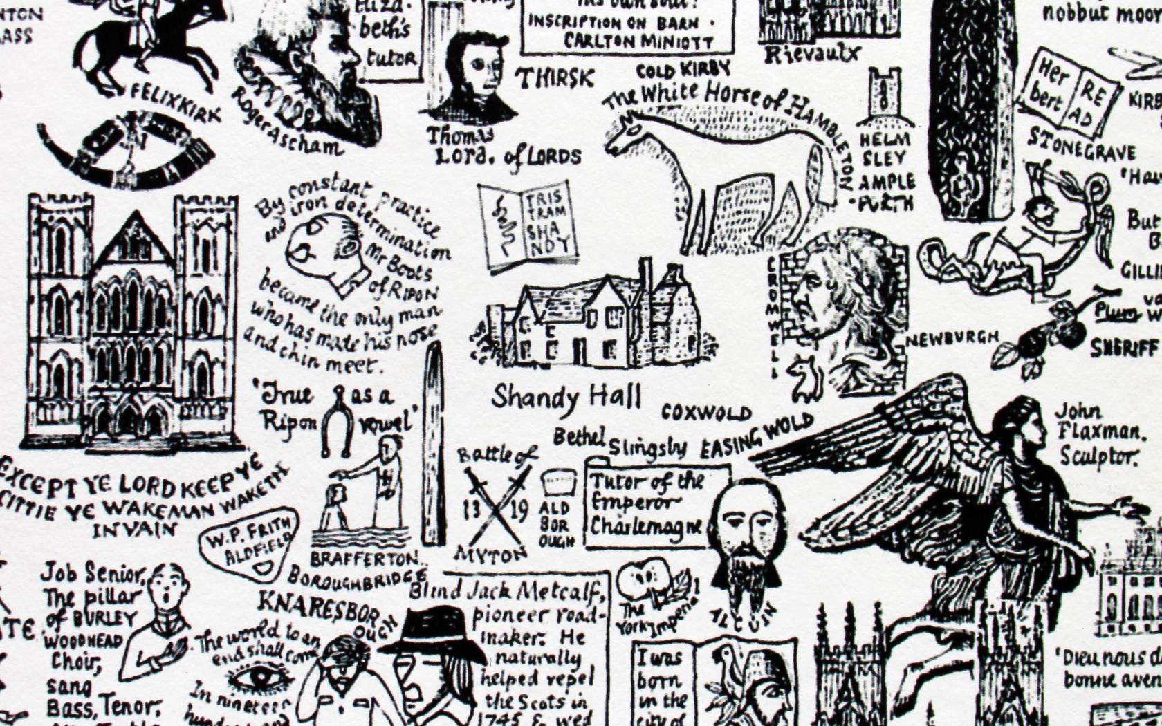 J.L. Carr's county map of Yorkshire.