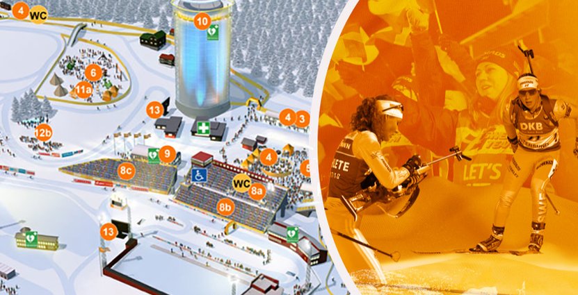 Med den inkluderande VM-färgen orange vill man visa att alla är välkomna. Foto: Skidskytte-VM officiell hemsida