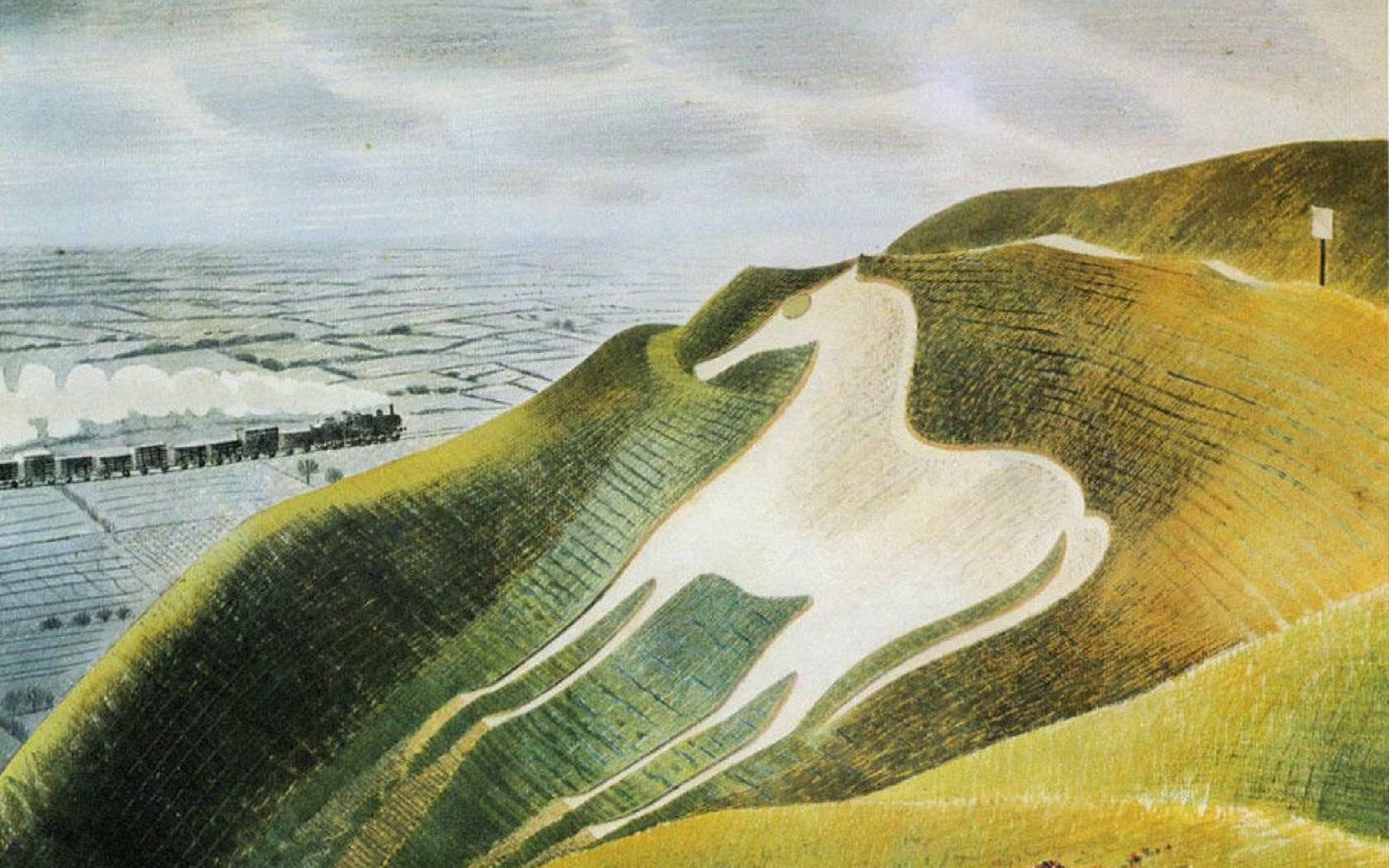 The Westbury Horse by Eric Ravilious, 1939.