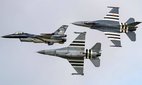 F-16 airfraft featured in the NATO 70th Anniversary flypast.