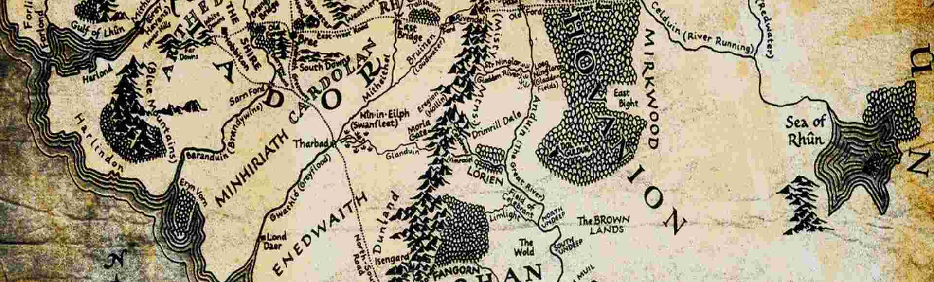 Map of Middle Earth from 'The Lord of the Rings'.