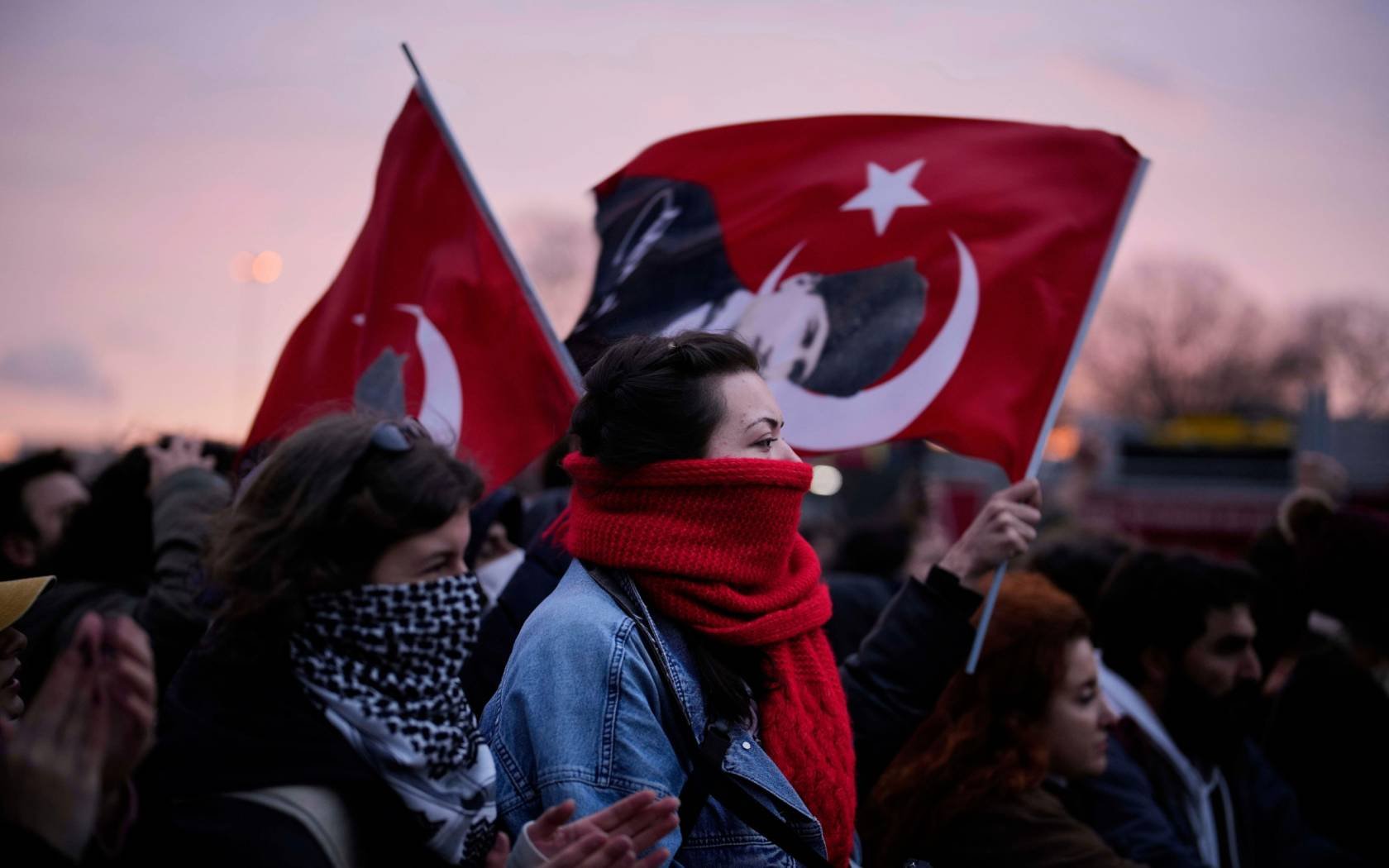 A protest rally in Istanbul, Turkey.