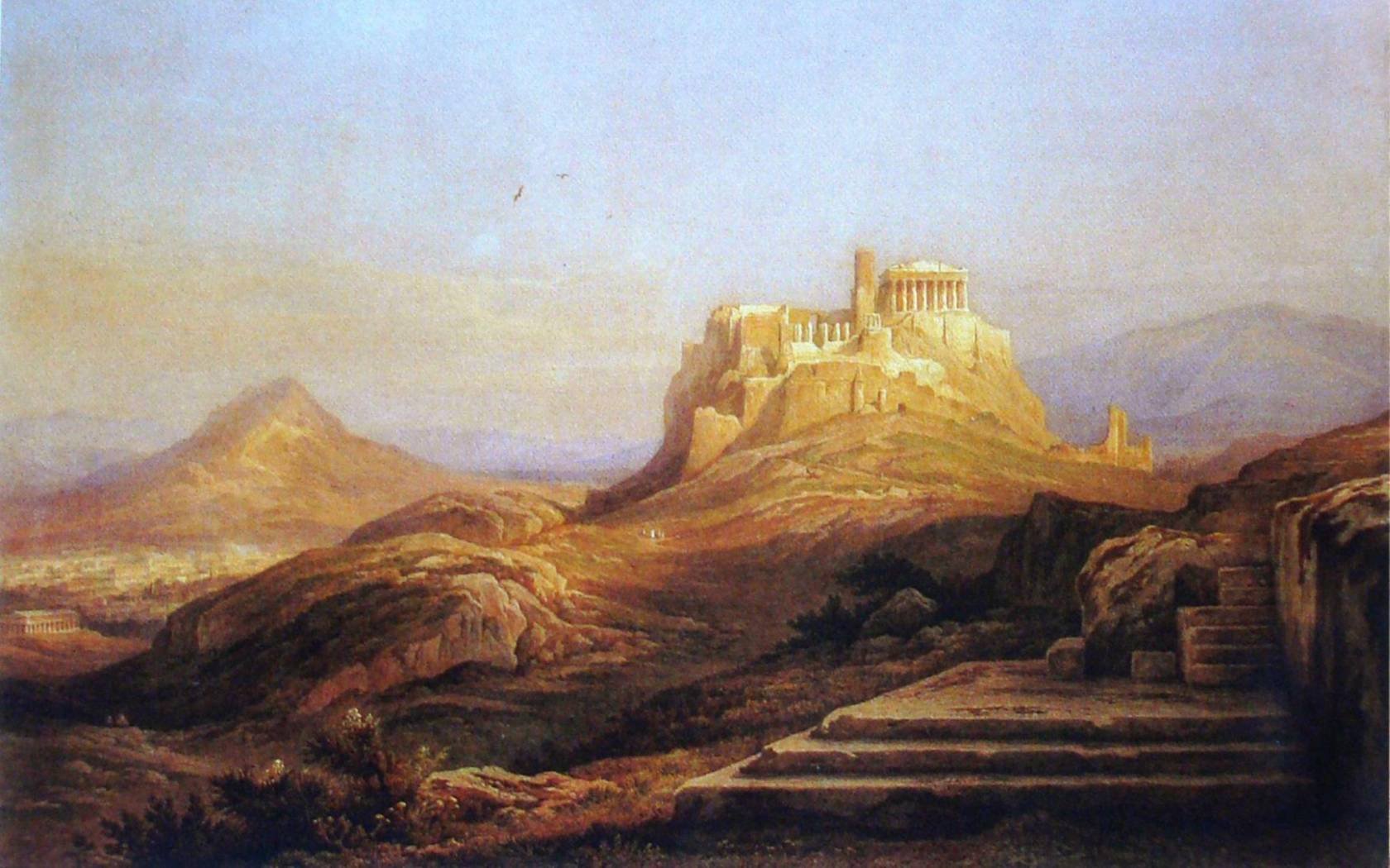 Rudolph Müller, View of the Acropolis from the Pynx (1863).
