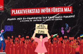 Plakatverkstad och kämpaeoke inför första maj