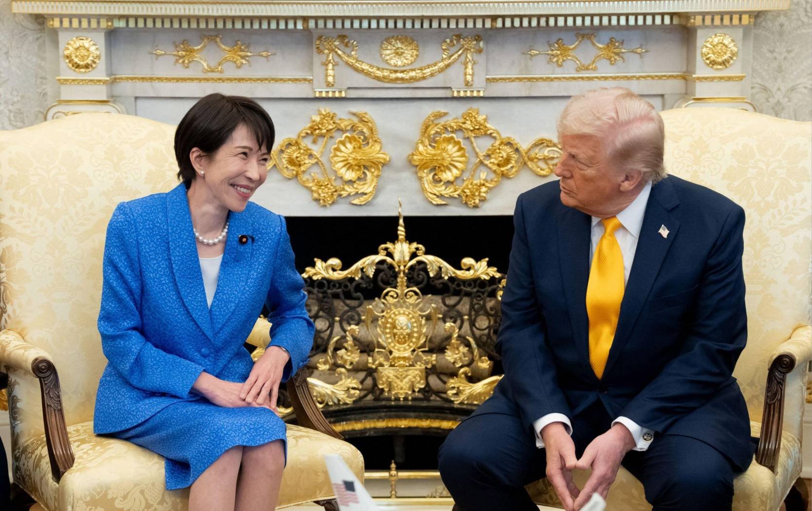 President Donald J. Trump participates in a Bilateral meeting with Japanese Prime Minister Sanae Takaichi in the Oval Office, Thursday, March 19, 2026.