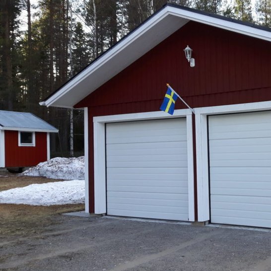 Red double port on driveway