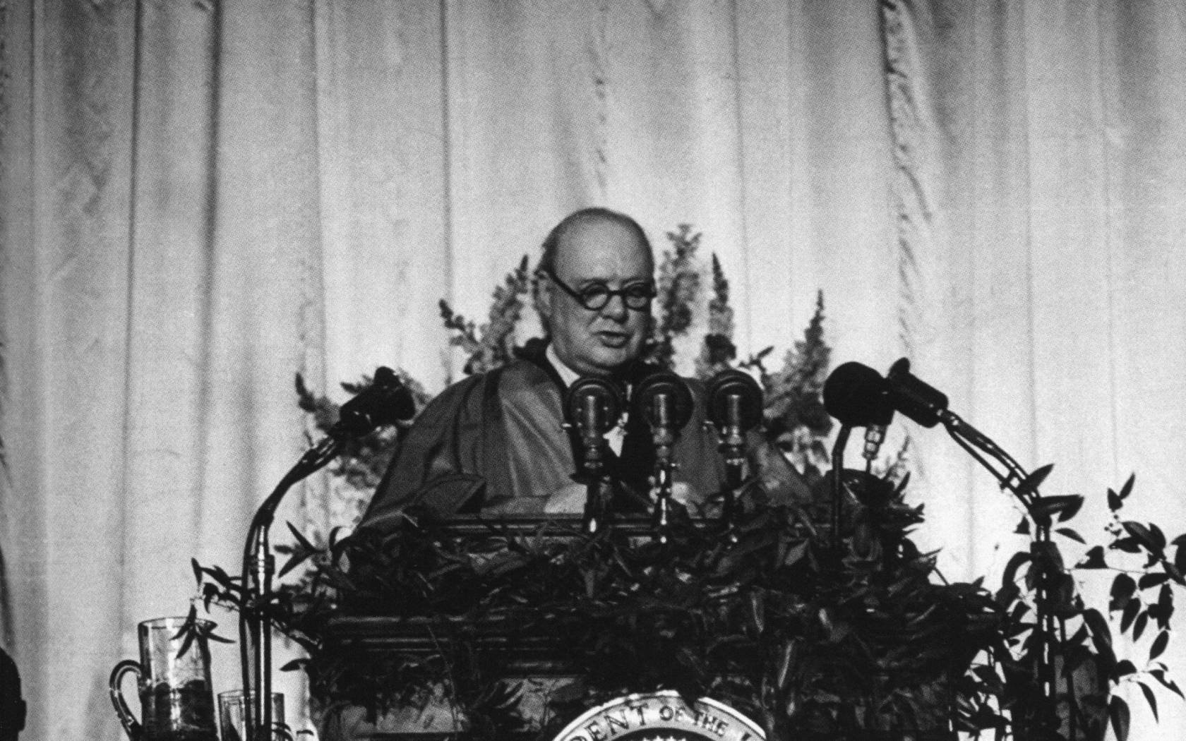 Winston Churchill's 'Iron Curtain' speech at Fulton, Missouri.