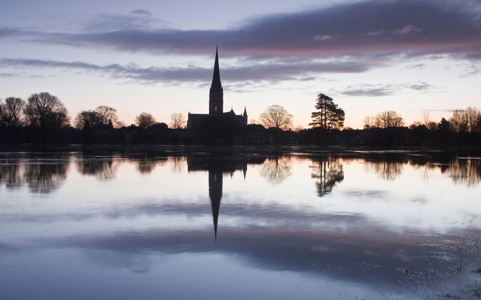Salisbury Cathedral at dawn