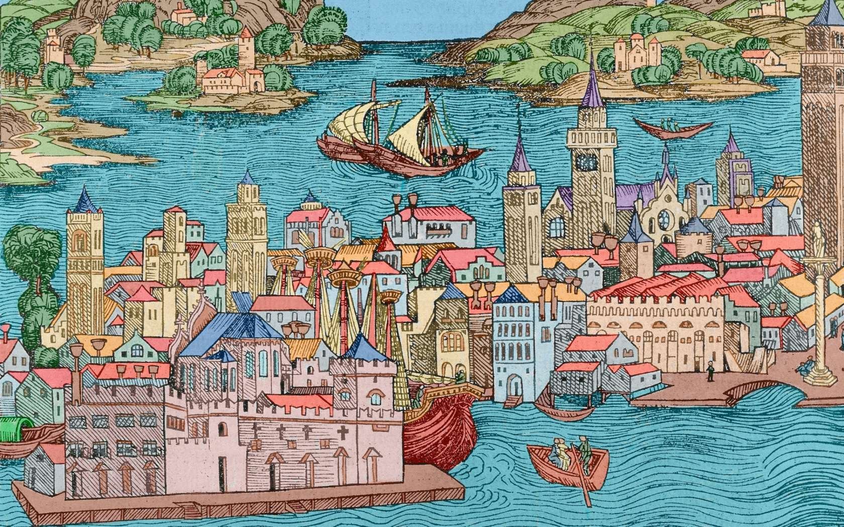 Engraving of Venice from the 15th century.
