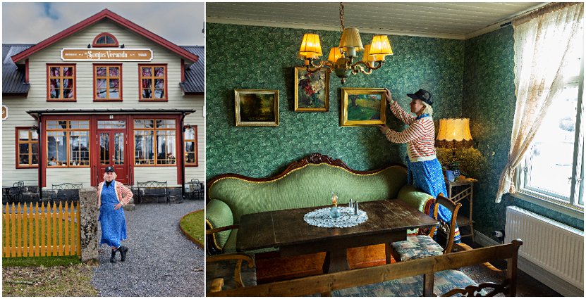 Marina Evertsson på Sonjas Veranda i Varberg.  Foto: Linn Bergbrant