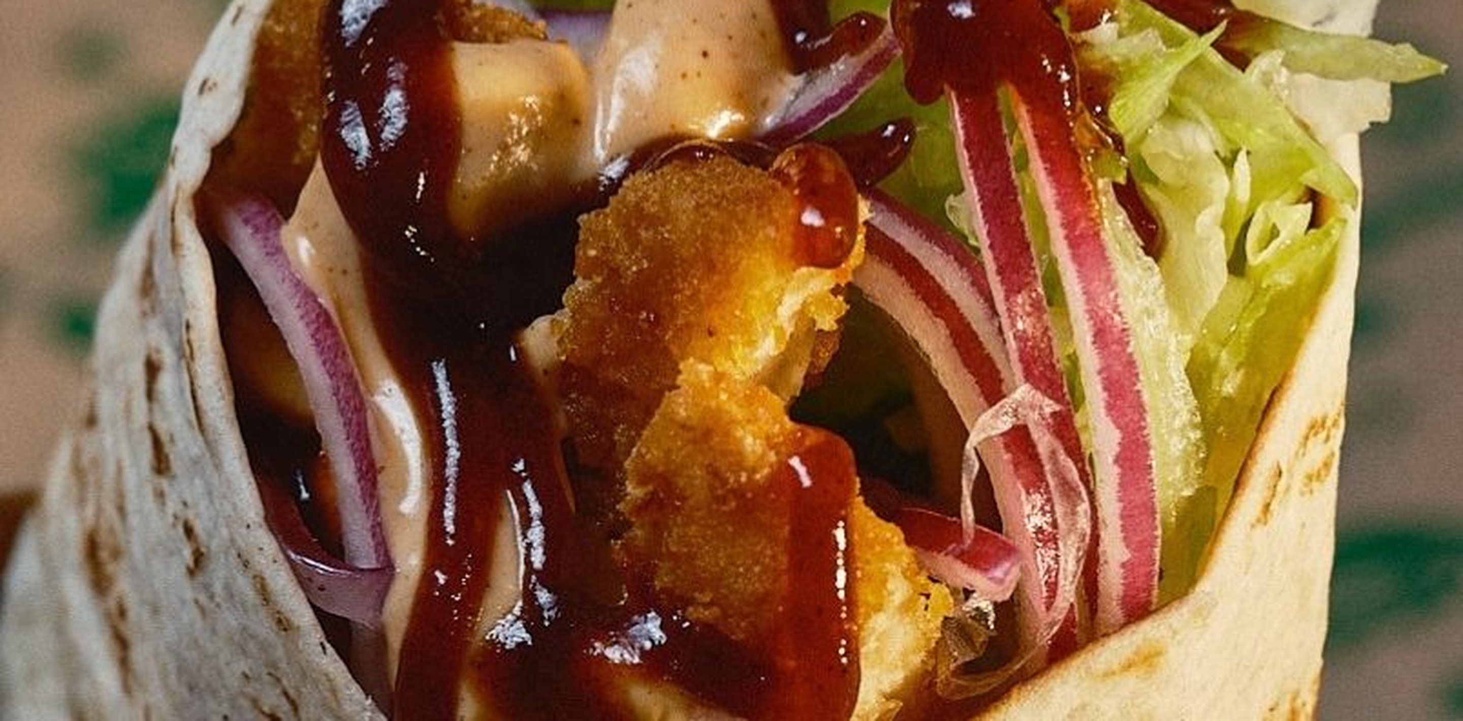 No Chicken Texas BBQ wrap