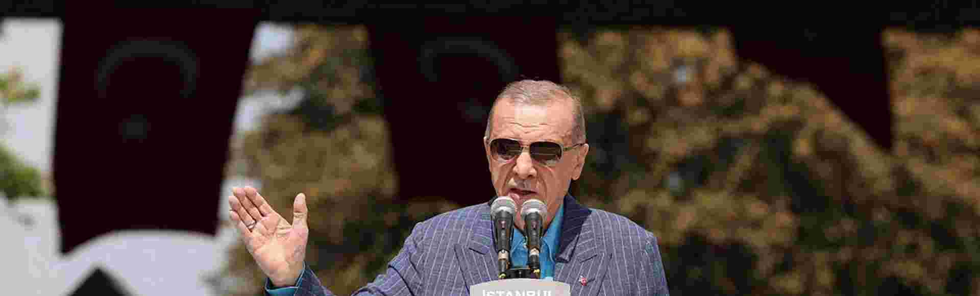 Turkish President Recep Tayyip Erdogan attends commemoration ceremony at Tokpaki Cemetary.