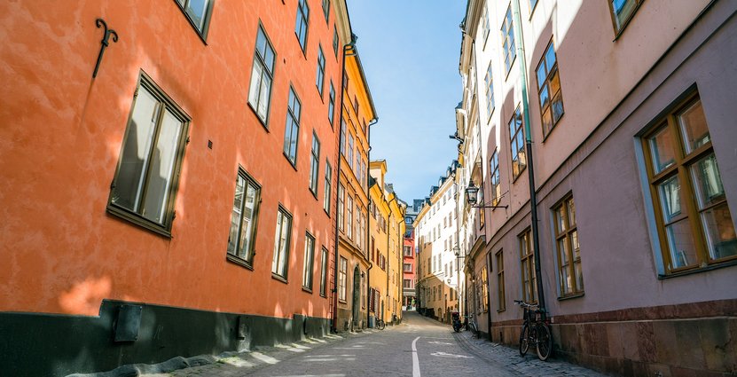 Folktomt i Gamla Stan i Stockholm. 