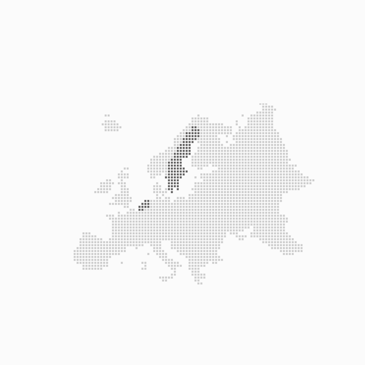 A map showing Sweden and Netherlands marked