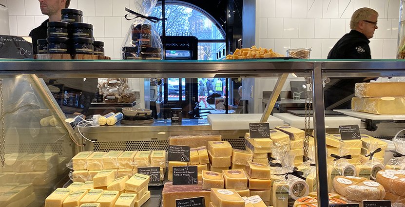 Arla Unikas flaggskeppsbutik med ost-, kaffe- och vinbar. Foto: Maud Lindholm