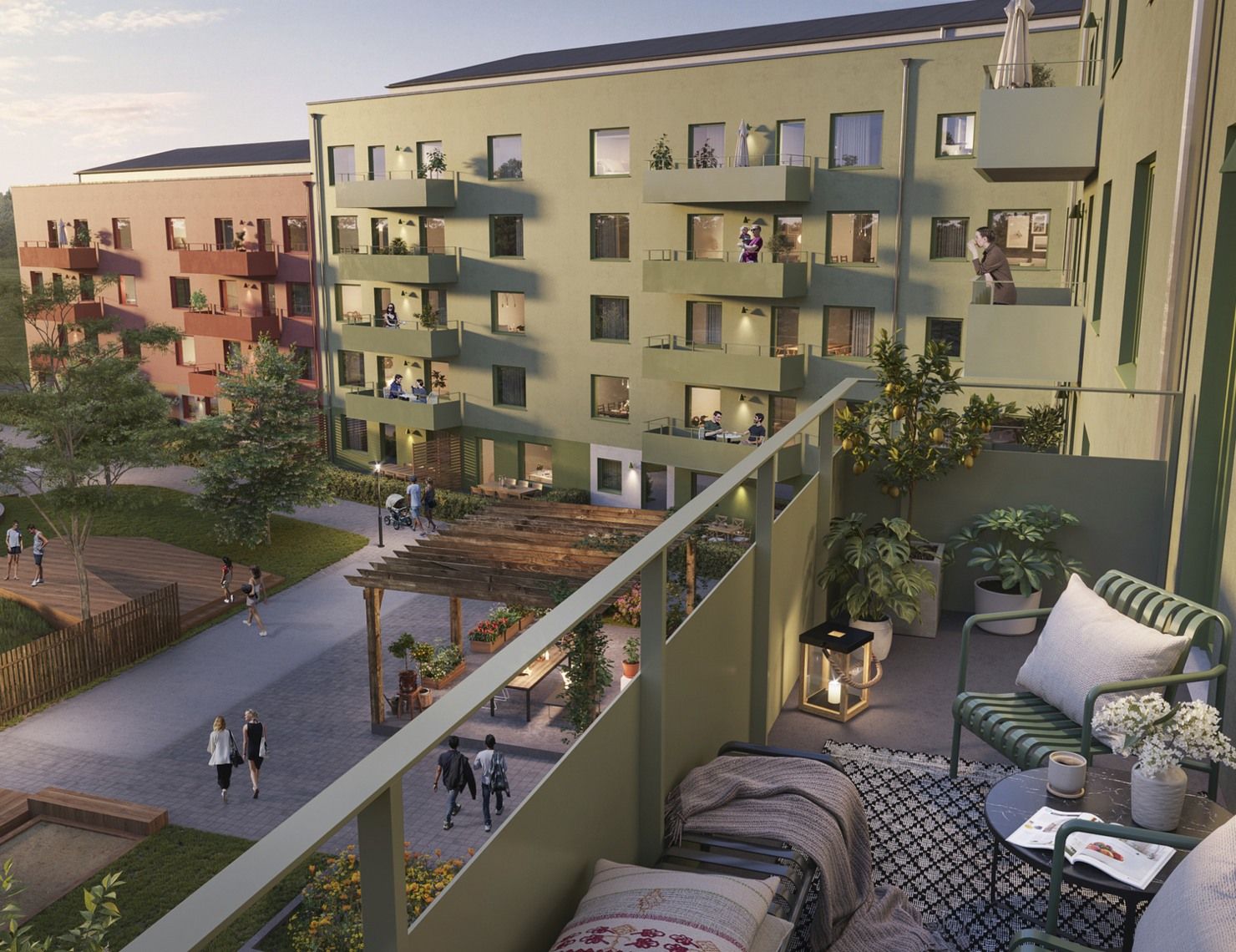 Balkong i Kasvakten vid Vårbergstoppens park