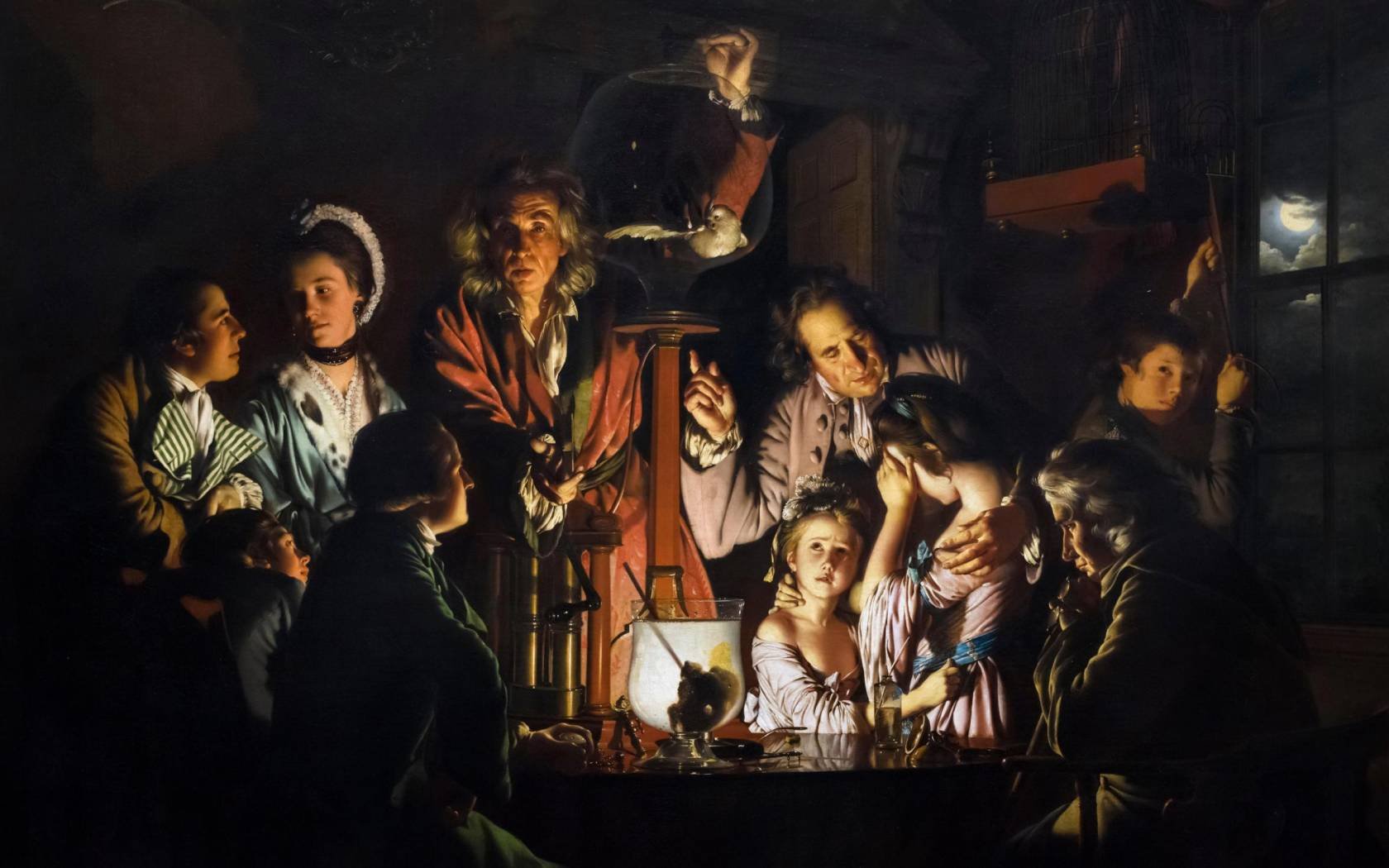 Joseph Wright of Derby (1734-1797), 'An Experiment on a Bird in the Air Pump', oil on canvas, 1768.