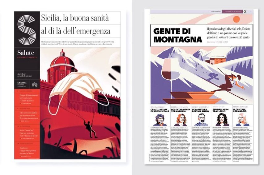 Enkeltsider designet av Francesco Franchi.