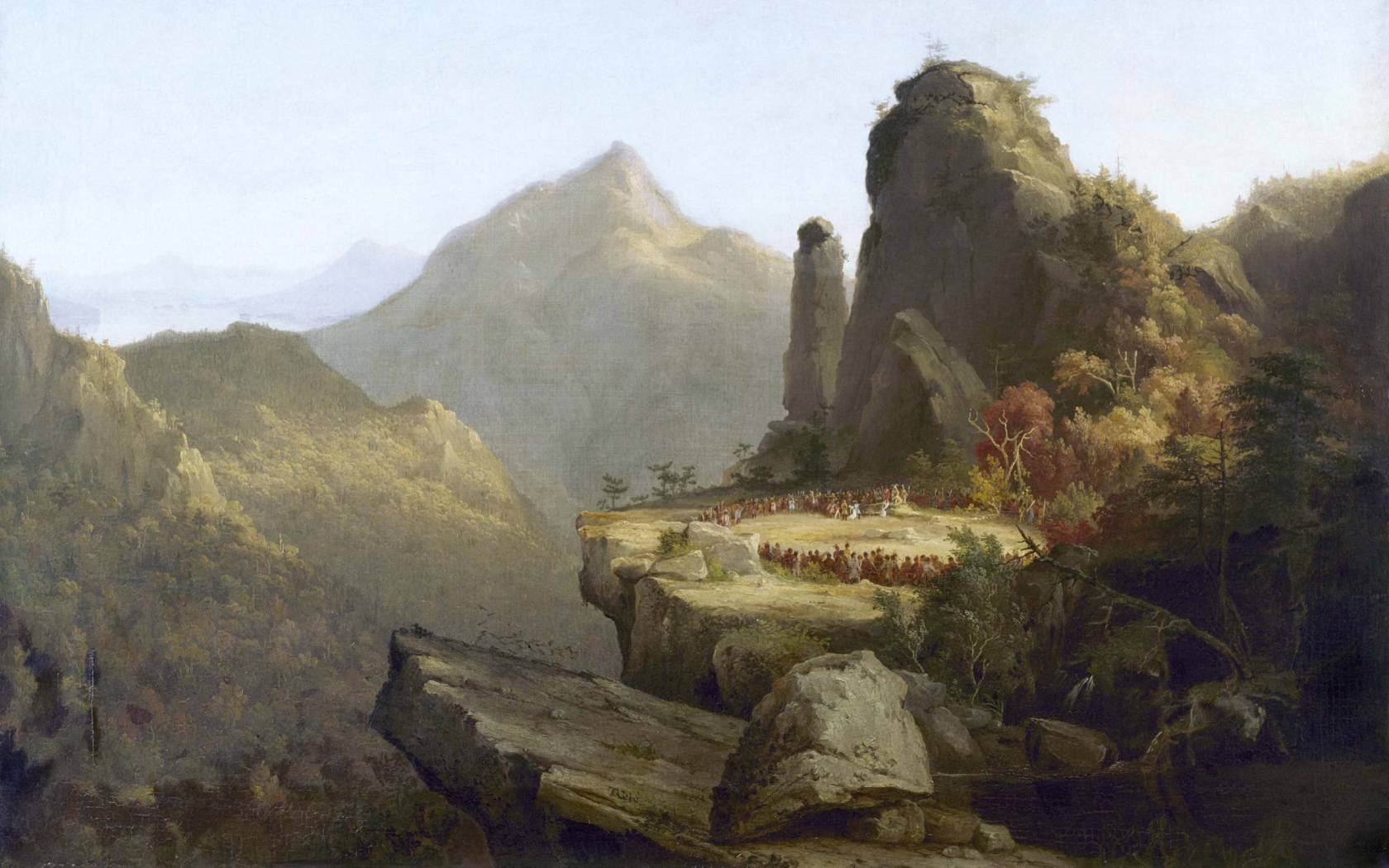 'The Last of the Mohicans.' Oil on canvas by Thomas Cole, c. 1827.