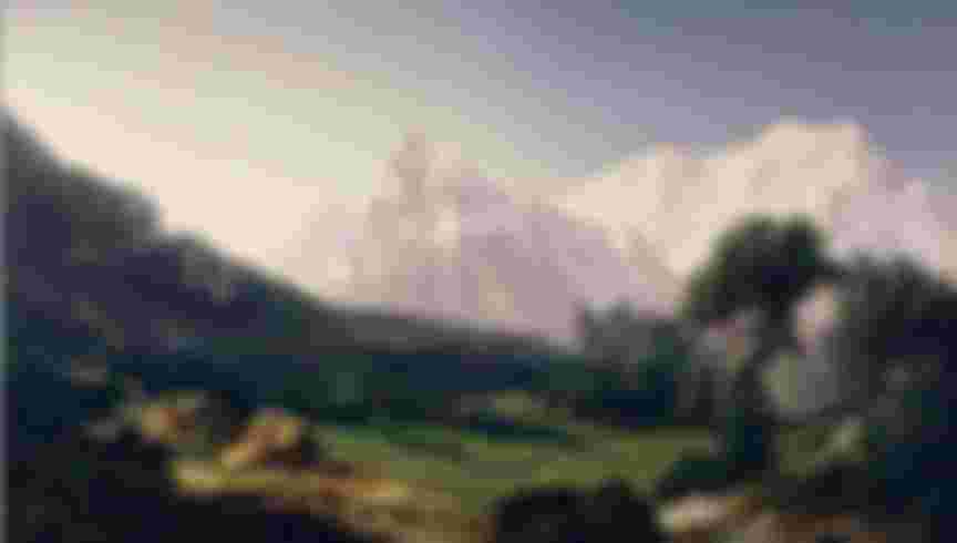 An Arcadian painting of the Alpine peaks by Giuseppe Camino (1818-1890). Credit: DeAgostini / Getty Images.