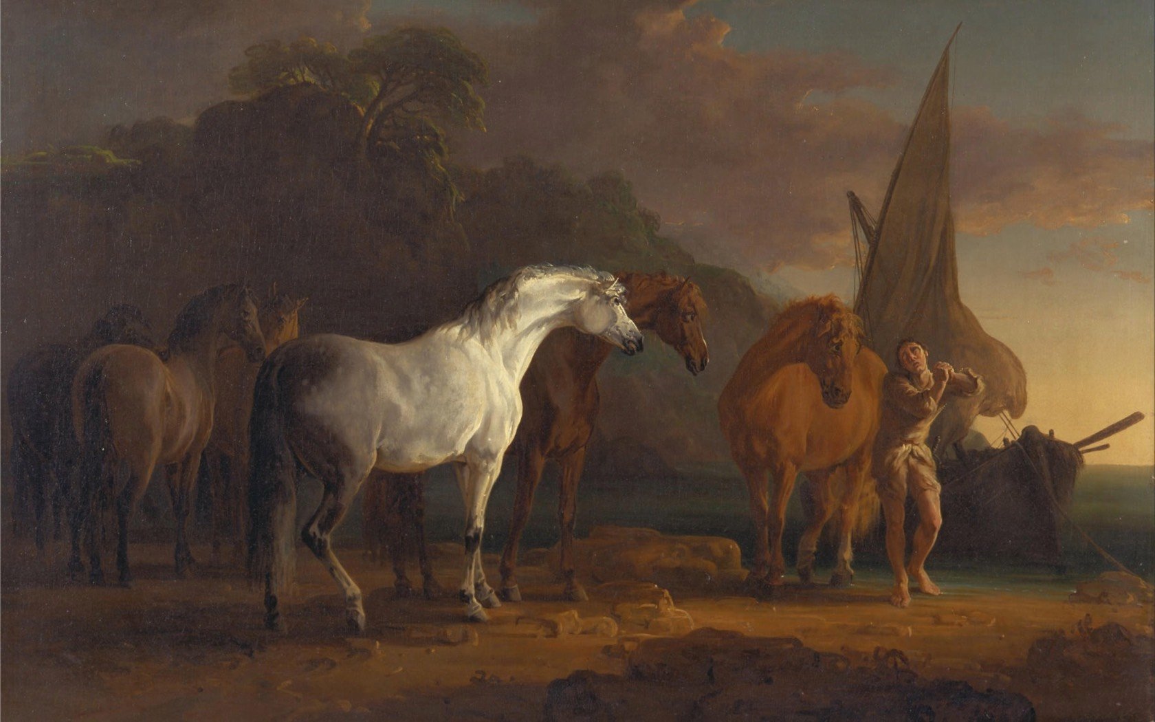 Sawrey Gilpin’s 'Gulliver Taking His Final Leave of the Land of the Houyhnhnms' illustrates a scene from Jonathan Swift’s satirical novel ‘Gulliver’s Travels' where Gulliver departs from the land of the rational Houyhnhnms. Credit: Art Collection 3