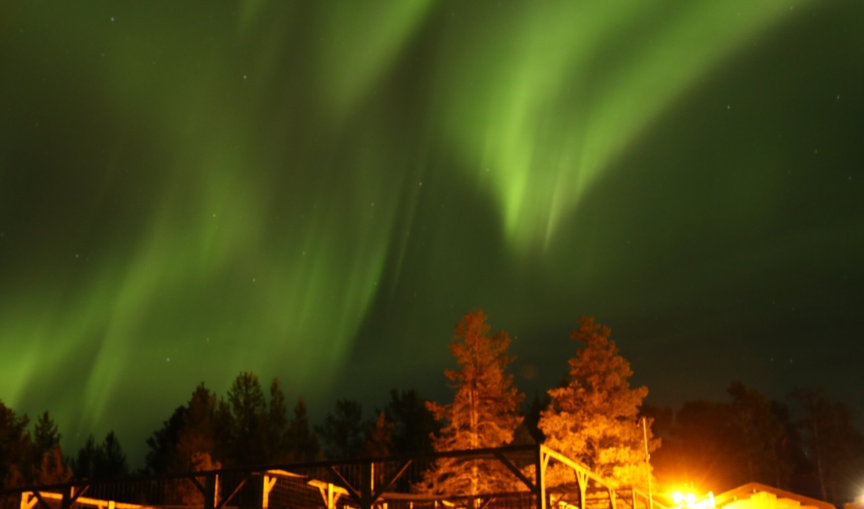 Northern lights at Laxforsen