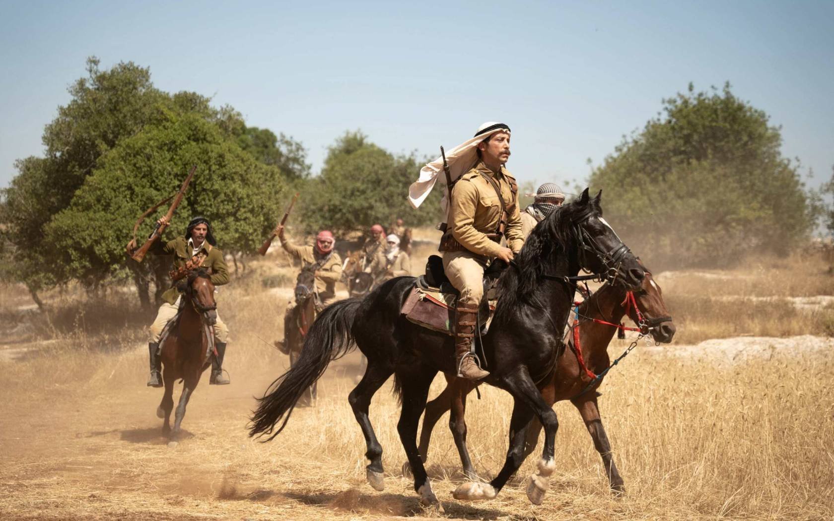 Still from the film 'Palestine 36' showing Palestinian horsemen. Credit: Curzon Film