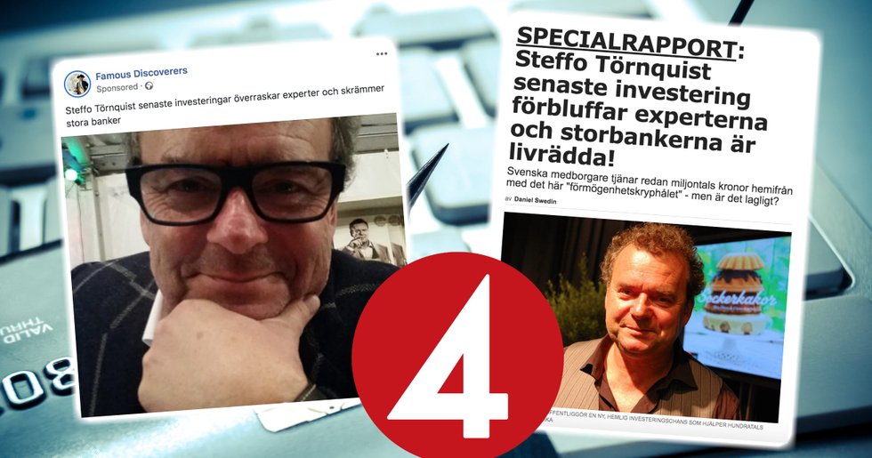 Steffo Törnquist utnyttjas i bitcoinbedrägeri – kopplar in TV4:s säkerhetsavdelning.