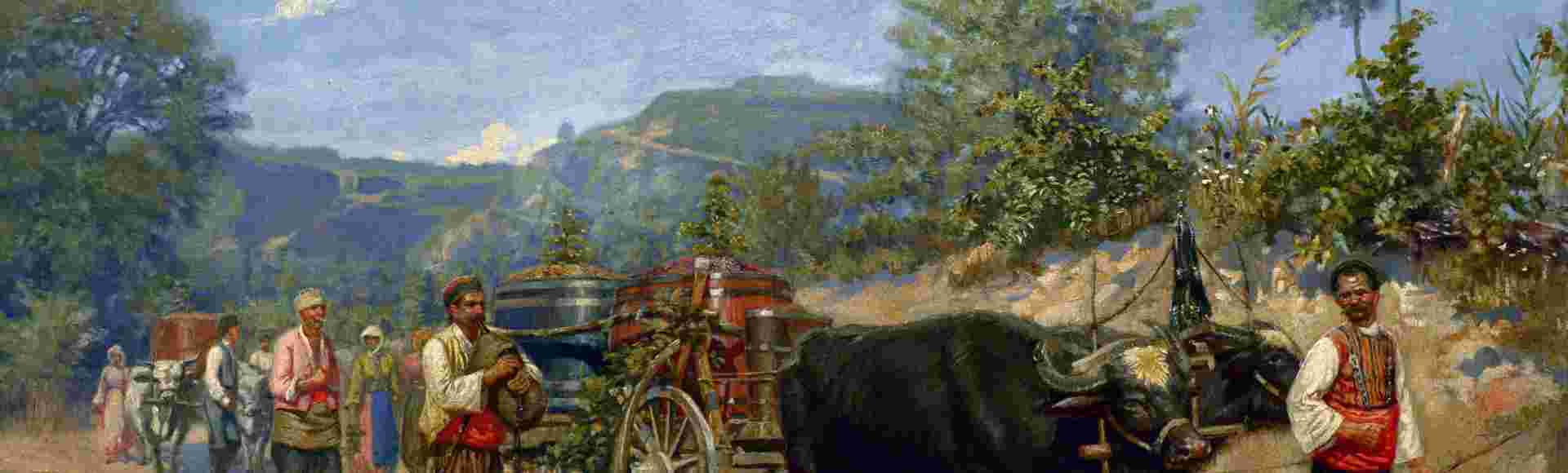 Returning from the Grape Harvest (1893) by Bulgarian painter Anton Mitov.