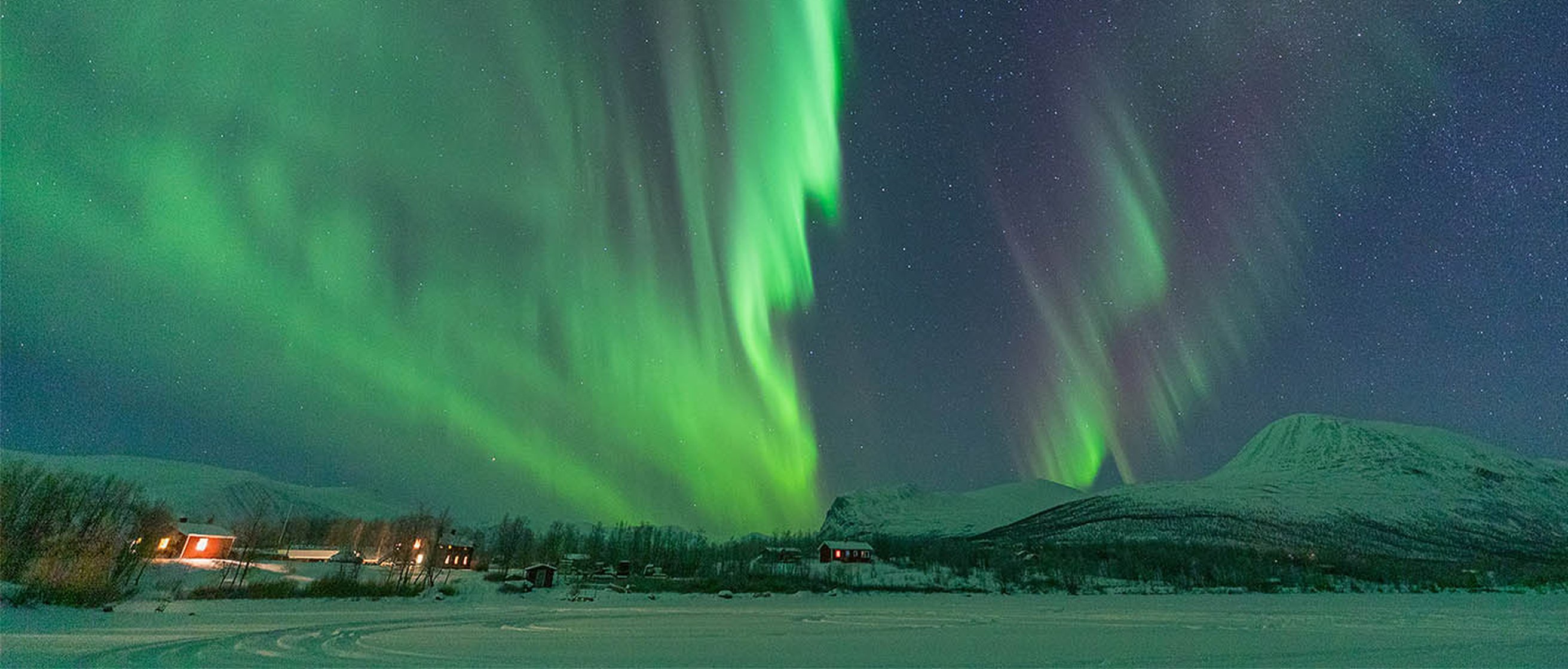 Norrskenstur med samisk middag i Nikkaluokta.