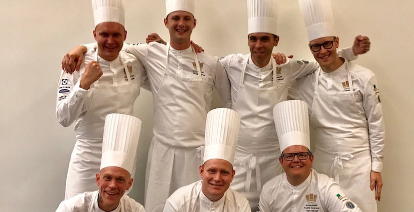 Svenska Kocklandslaget: Övre raden: Kasper Kleihs, Daniel Haynes, Tommy Eriksson och Ola Wallin. Nedre raden: Fredrik Borgskog, Anders Karlsson och Fredrik Andersson.  