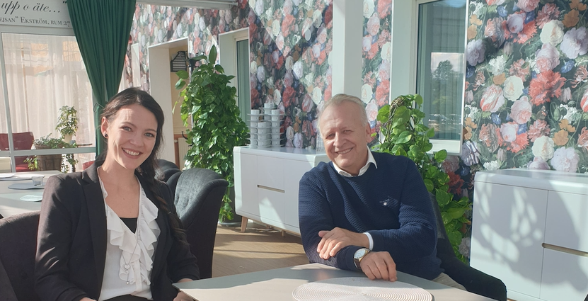 Anneli Rimås med Björkbackens vd Micael Glennfalk. Foto: Björkbacken
